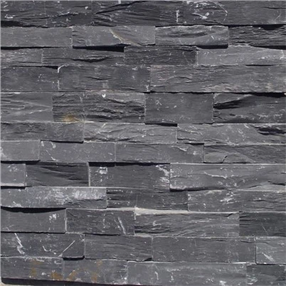 Kamene ploče od crnog škriljevca naslagane kamene obloge JRE-019